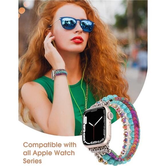 NEW Beaded Multicolor Boho Apple Watch Band main image 4